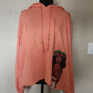 Disney Moana Coral Hoodie with Character Print
